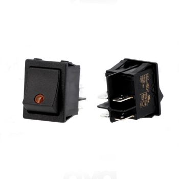 Black Rocker Switch W/Led 4 Terminals