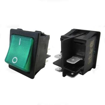  Green Rocker Switch (4 Terminal)